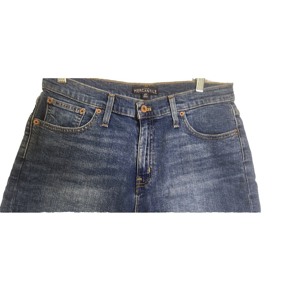 J. Crew Mercantile Shorts Women 29 Blue Denim Raw Hem Cutoff Casual Beach - Picture 8 of 11